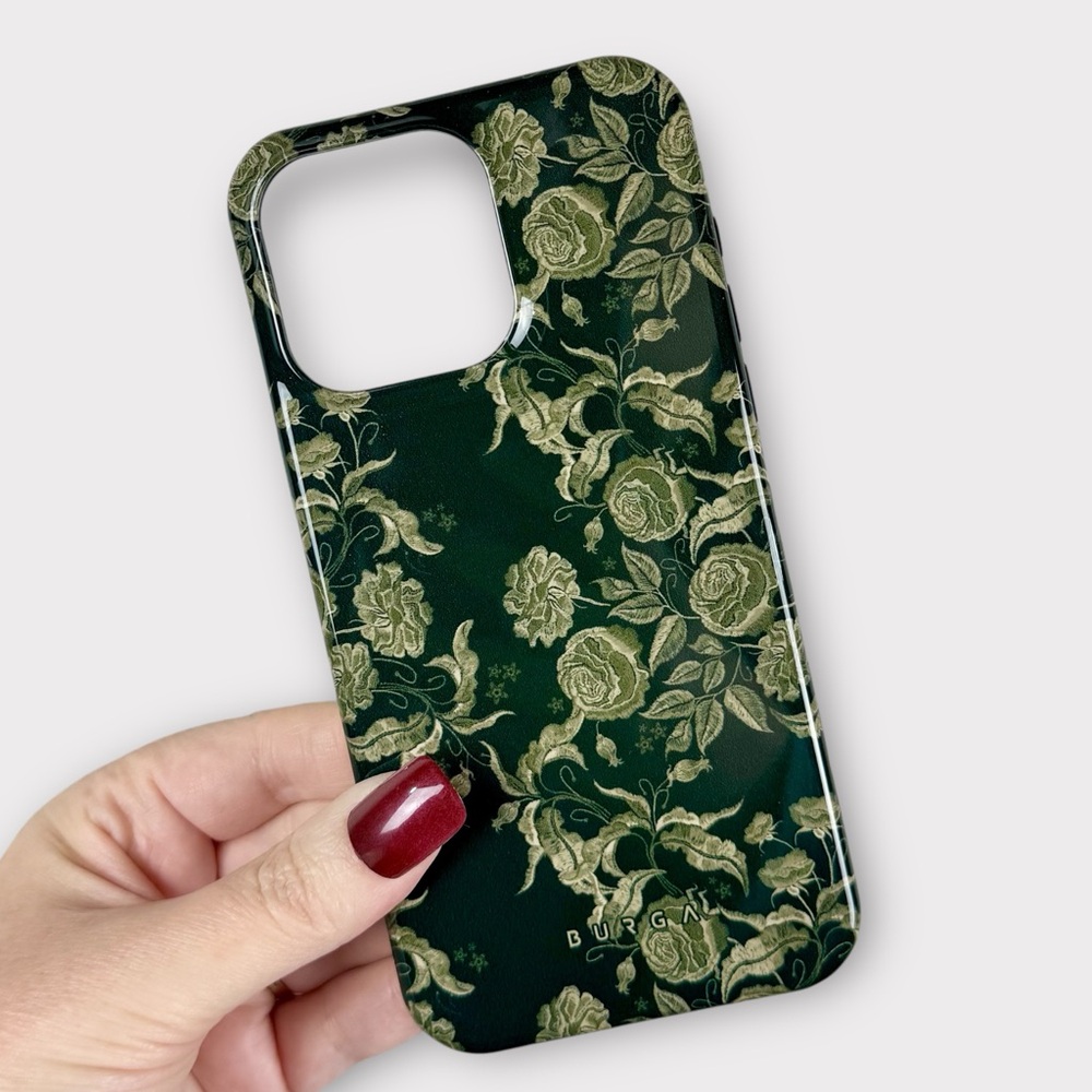 Burga Destiny iPhone 15 Pro Max Case Tough vintage roses and golden foliage NWT